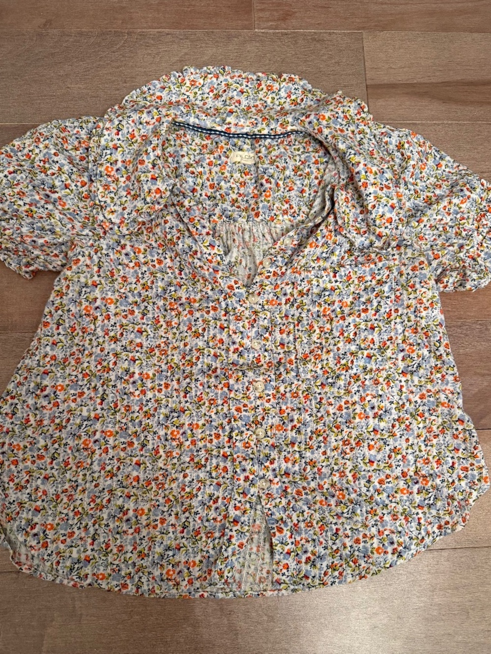 Pilcro by Anthropologie Short-Sleeve Floral button-Up